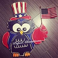 Painted - 4th of July Owl with Flag
