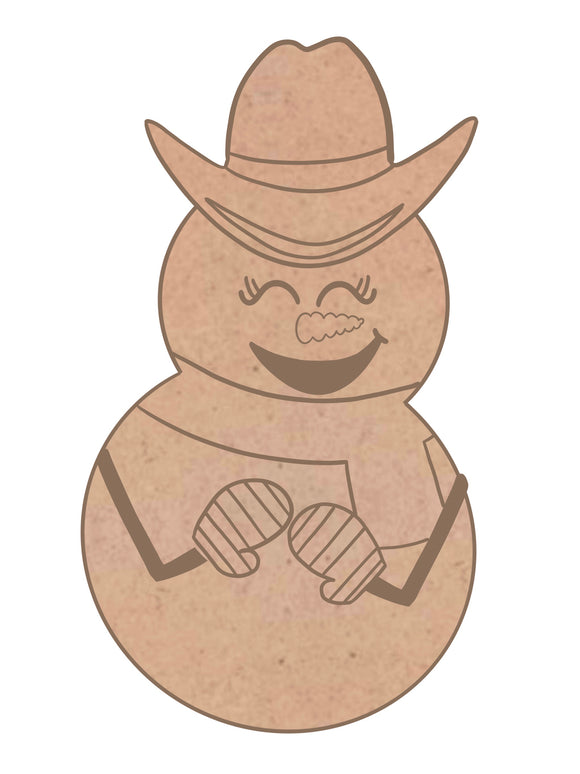 Blank - Cowboy Cactus Snowman