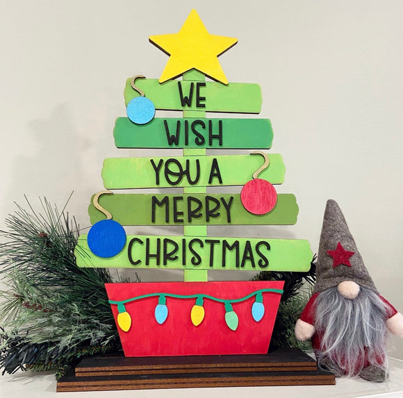 Painted -  We wish you a Merry Christmas Shelf Sitter