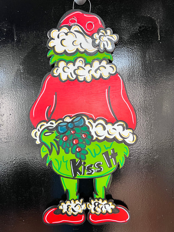 Painted - Grinch Kiss It With Mistle Toe