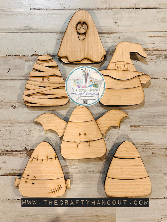 Halloween Candy Corn Character Shelf Sitters