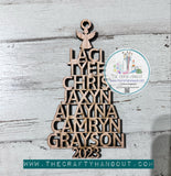 Christmas Tree Family Name Ornament