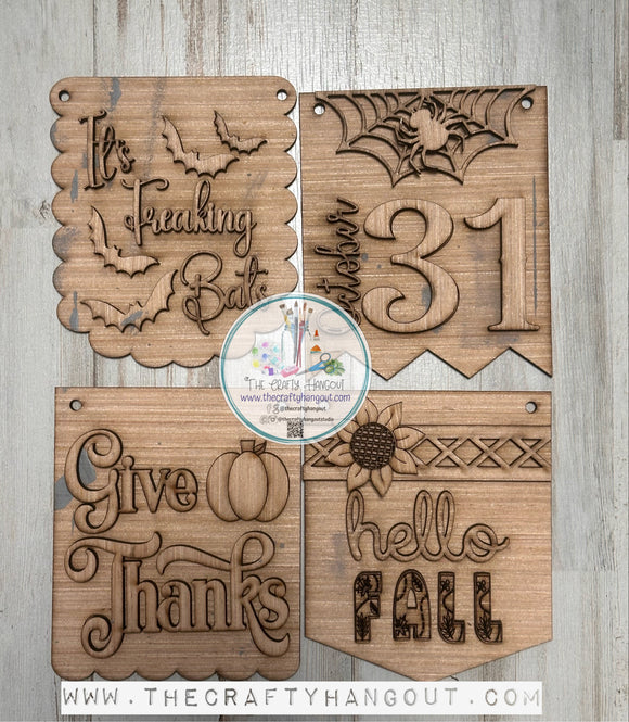 Fall Halloween Mini Hanger Banner TSM