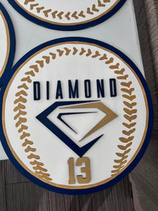 Painted - Diamond baseball door hanger