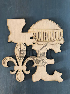 Blank - Louisiana Love with Fleur De Lis and Dome