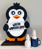 Painted - Valentines Penguin Heart Shelf Sitter