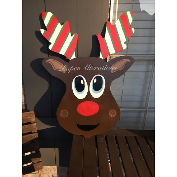 Painted - Reindeer Head 1