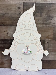 Blank - Valentine Gnome female holding heart