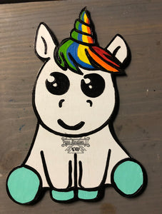 Painted - Sitting Unicorn