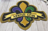 Painted - Mardi Gras Fleur De Lis W/Banner