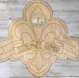 Painted - Mardi Gras Fleur De Lis W/Banner