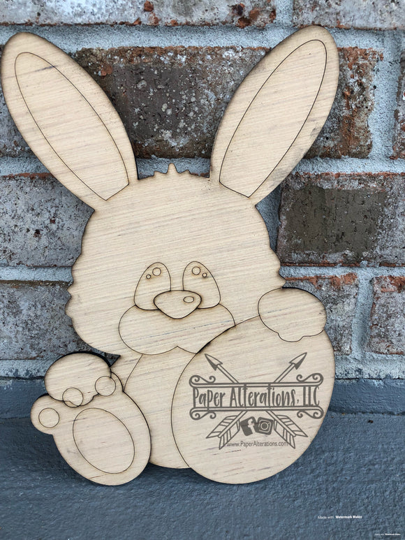 Painted - Boy Bunny with Large Egg