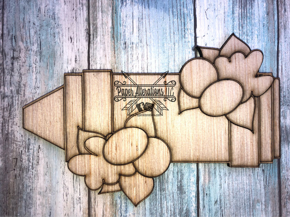 Blank - Floral Crayon