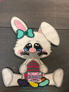 Painted - Girl Bunny with Egg & Jelly bean