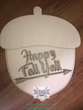 Painted - Happy Fall Ya'll Acorn 3D