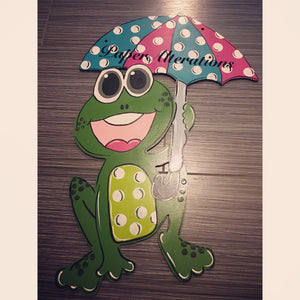 Painted - Frog with Umbrella