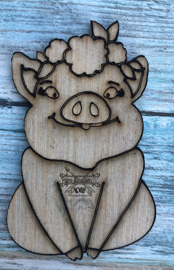 Blank - Floral Pig