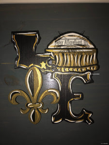 Painted - Louisiana Love with Fleur De Lis and Dome
