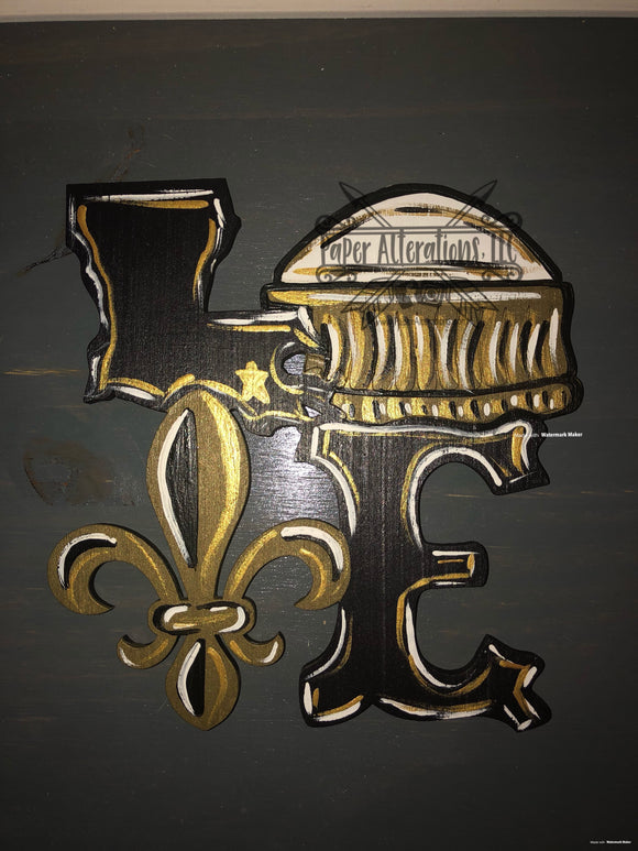 Painted - Louisiana Love with Fleur De Lis and Dome