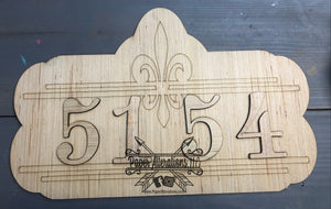 Blank - Fleur de Lis Address sign