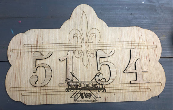 Blank - Fleur de Lis Address sign