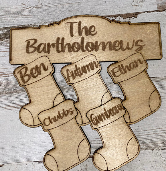 Personalized Stocking Family Ornament
