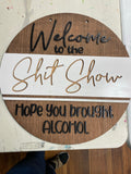 Painted - Welcome to the 💩 Show Round - GREY