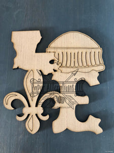 Blank - Louisiana Love Fleur De Lis with Dome