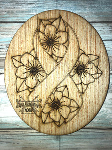 Blank - Floral Awareness Ribbon