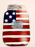 Painted - Patriotic Mason Jar with 3D Stars